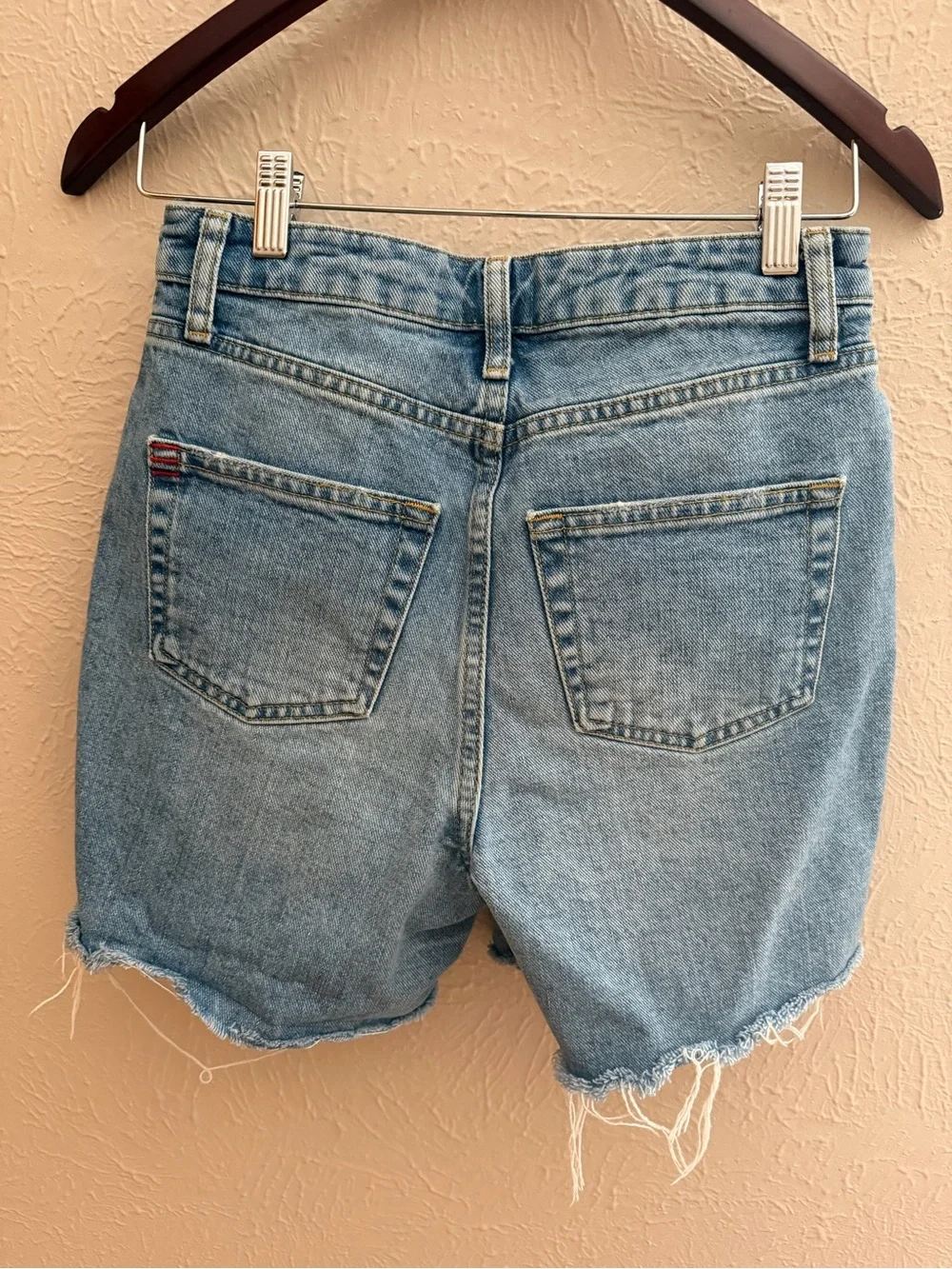BDG Urban Outfitters 90s Long Inseam Distressed Cutoff Denim Shorts | Size 26